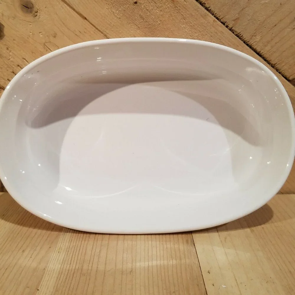 White Ceramic Corning Ware Oval  Mini Casserole Dish